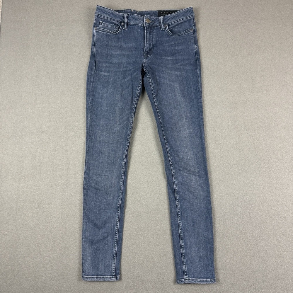 AllSaints Women Jeans Blue Size W28 Mast Fit Skinny‎ Denim Stretch Cotton Blend